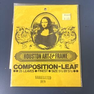 New* Houston Art And‎ Frame Red Composition Leaf 5½x5½ 25 Fine Sheets Each Pkg.